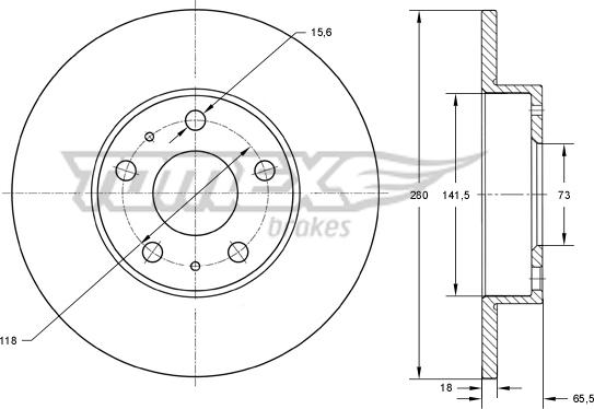 TOMEX brakes TX 73-46 - Fren diski parts5.com