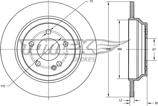 TOMEX brakes TX 73-43 - Tarcza hamulcowa parts5.com