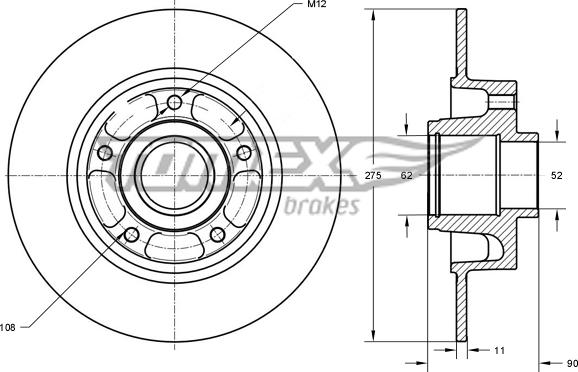 TOMEX brakes TX 73-591 - Brake Disc parts5.com