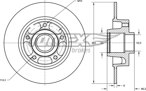 TOMEX brakes TX 73-551 - Piduriketas parts5.com