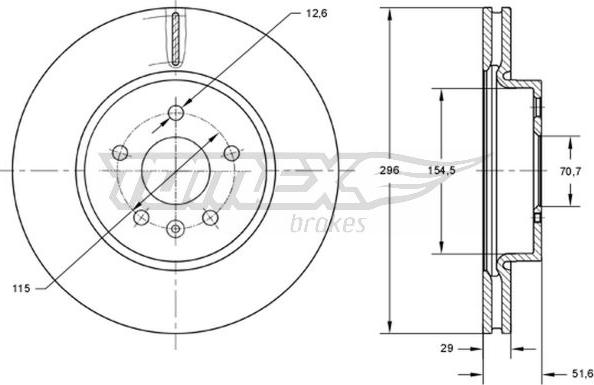 TOMEX brakes TX 73-69 - Disc frana parts5.com