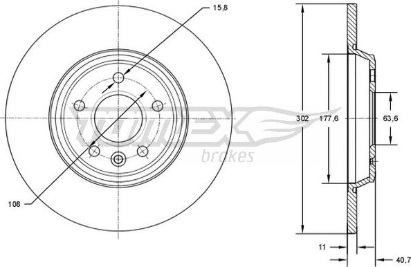 TOMEX brakes TX 73-08 - Brzdový kotúč parts5.com