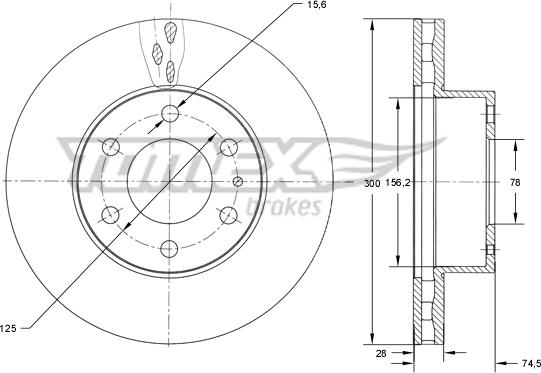 TOMEX brakes TX 73-39 - Спирачен диск parts5.com