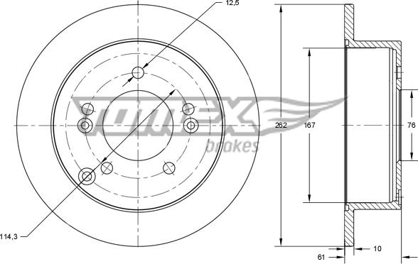 TOMEX brakes TX 73-36 - Тормозной диск parts5.com