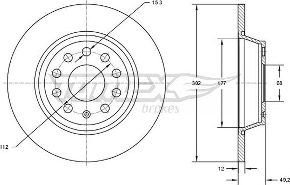 TOMEX brakes TX 72-92 - Brake Disc parts5.com