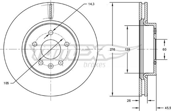 TOMEX brakes TX 72-49 - Disco de freno parts5.com