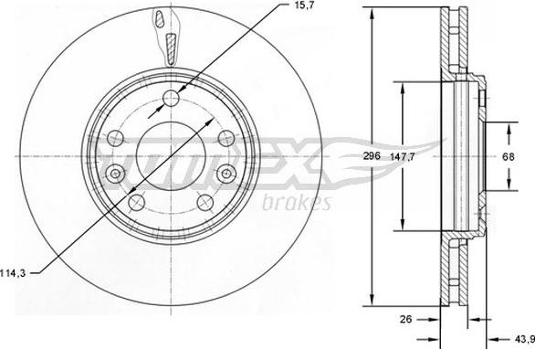 TOMEX brakes TX 72-51 - Bremsscheibe parts5.com