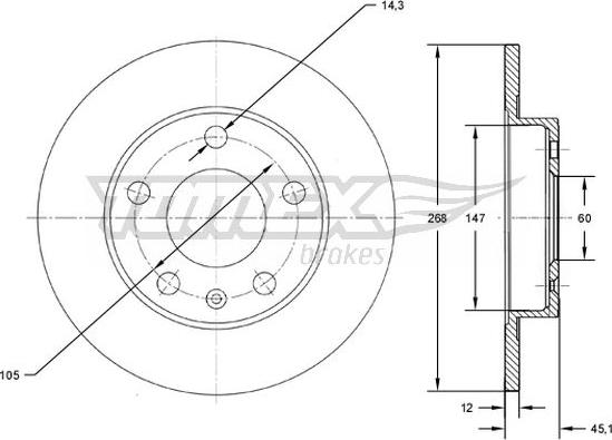 TOMEX brakes TX 72-65 - Brake Disc parts5.com