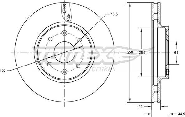 TOMEX brakes TX 72-60 - Disco de freno parts5.com