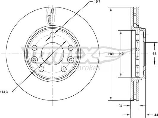 TOMEX brakes TX 72-61 - Disco de freno parts5.com