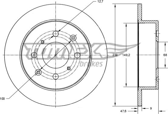 TOMEX brakes TX 72-32 - Brake Disc parts5.com