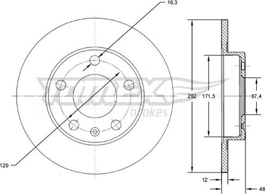 TOMEX brakes TX 72-70 - Kočioni disk parts5.com