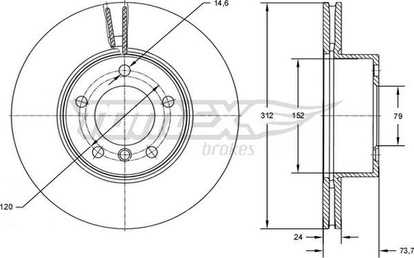 TOMEX brakes TX 72-78 - Disco de freno parts5.com