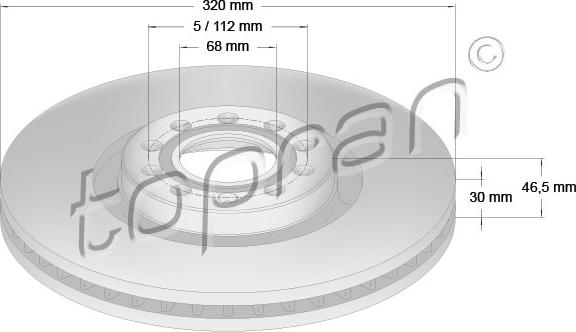 Topran 110 432 - Tarcza hamulcowa parts5.com