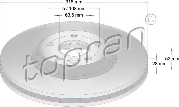 Topran 304 405 - Tarcza hamulcowa parts5.com