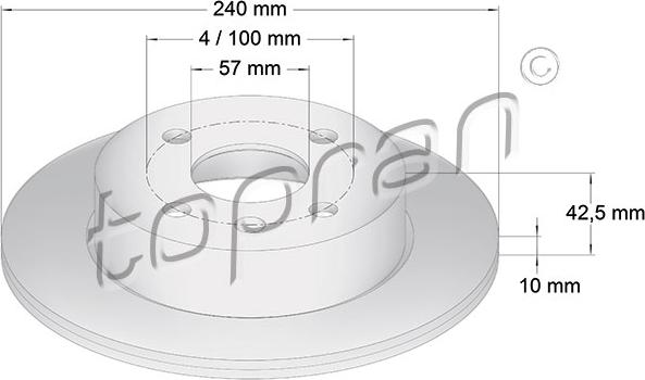 Topran 205 525 - Tarcza hamulcowa parts5.com