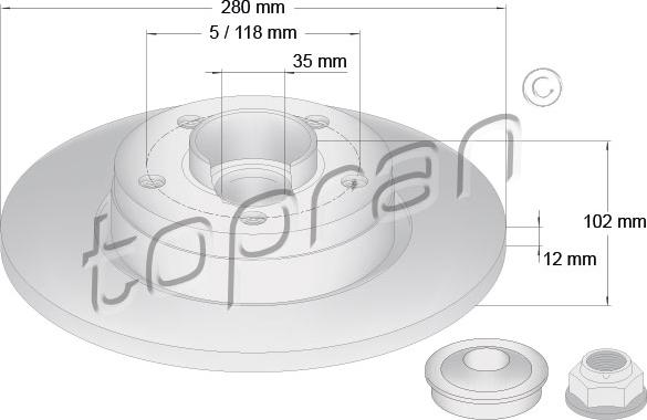 Topran 207 072 - Спирачен диск parts5.com