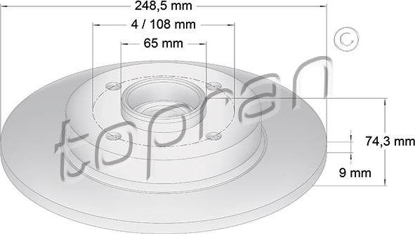 Topran 722 599 - Disco de freno parts5.com