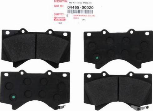 TOYOTA 04465-0C020 - Juego de pastillas de freno parts5.com