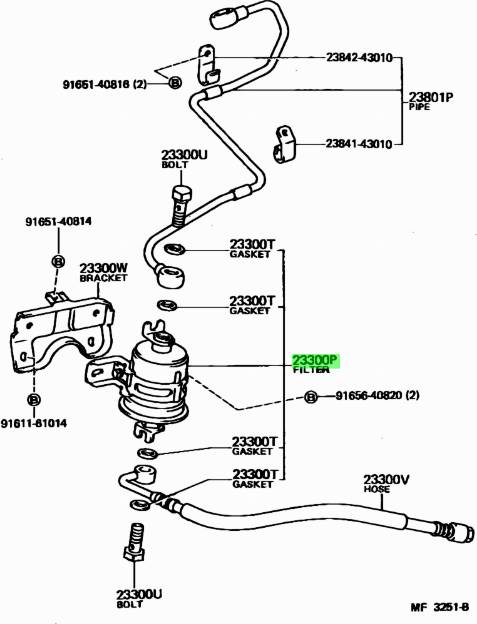 TOYOTA 2330049135 - Yakıt filtresi parts5.com