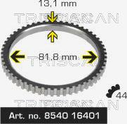 Triscan 8540 16401 - Sensor Ring, ABS parts5.com