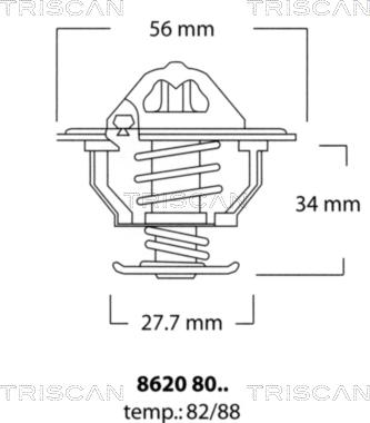 Triscan 8620 8088 - Thermostat, coolant parts5.com