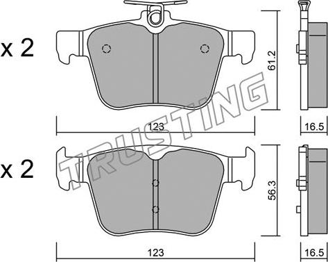 Trusting 997.0 - Brake Pad Set, disc brake parts5.com