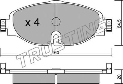 Trusting 966.0 - Bremsbelagsatz, Scheibenbremse parts5.com