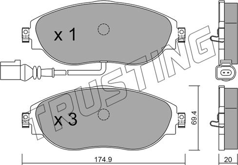 Trusting 968.0 - Set placute frana,frana disc parts5.com