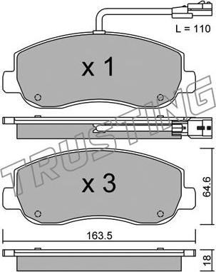 Trusting 915.0 - Kompletni pribor, zavorna celjust parts5.com