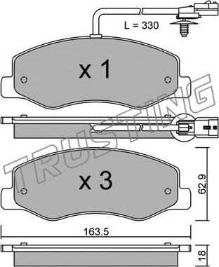 Trusting 917.0 - Kompletni pribor, zavorna celjust parts5.com