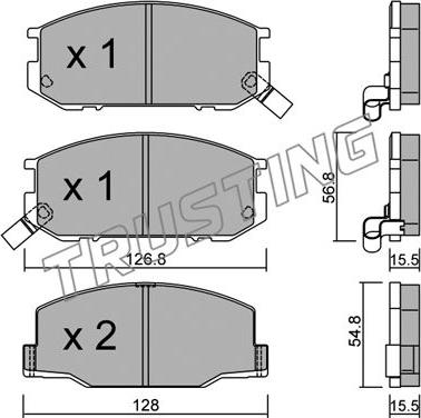 Trusting 440.0 - Тормозные колодки, дисковые, комплект parts5.com