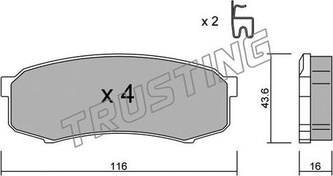 Trusting 447.0 - Fren balata seti, diskli fren parts5.com