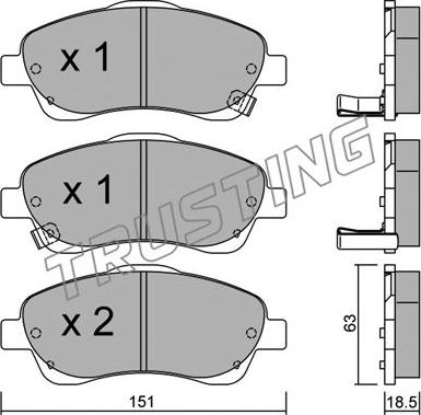 Trusting 466.0 - Fren balata seti, diskli fren parts5.com