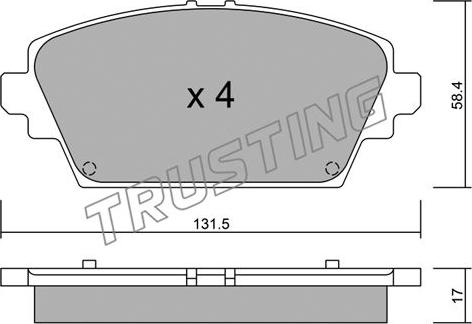 Trusting 480.0 - Zestaw klocków hamulcowych, hamulce tarczowe parts5.com