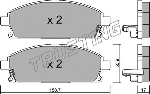 Trusting 421.1 - Brake Pad Set, disc brake parts5.com