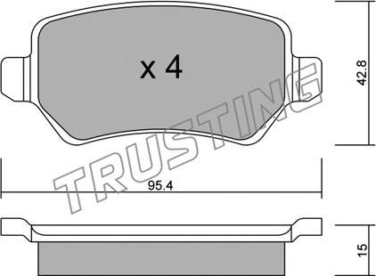 Trusting 558.1 - Komplet zavornih oblog, ploscne (kolutne) zavore parts5.com