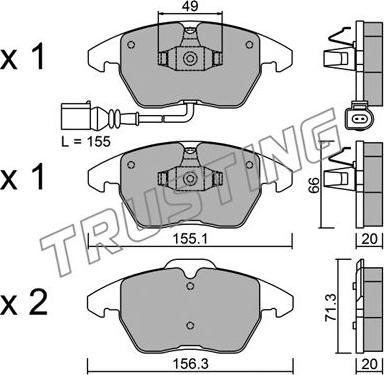 Trusting 564.0 - Komplet pločica, disk-kočnica parts5.com