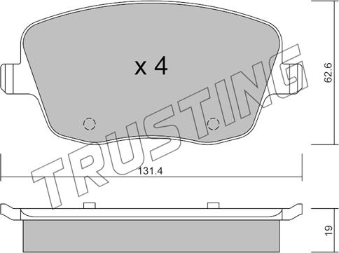 Trusting 563.0 - Sada brzdových destiček, kotoučová brzda parts5.com