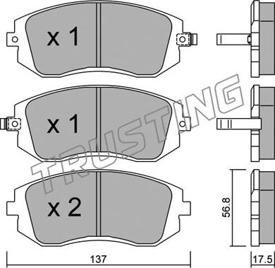 Trusting 516.0 - Σετ τακάκια, δισκόφρενα parts5.com