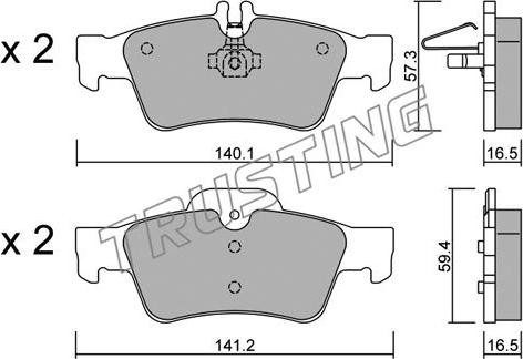 Trusting 584.0 - Brake Pad Set, disc brake parts5.com