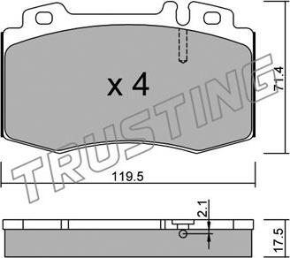 Trusting 579.0 - Brake Pad Set, disc brake parts5.com