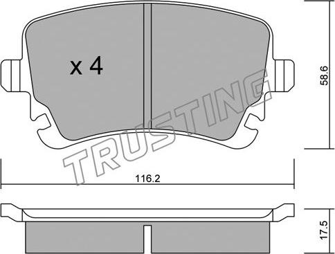 Trusting 570.2 - Brake Pad Set, disc brake parts5.com