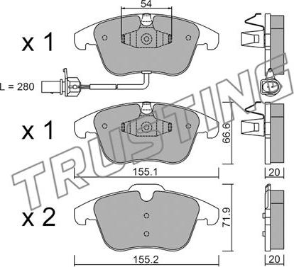 Trusting 691.2 - Brake Pad Set, disc brake parts5.com