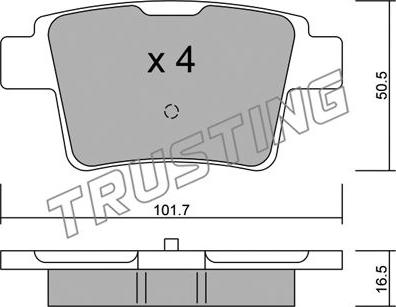 Trusting 693.0 - Komplet pločica, disk-kočnica parts5.com