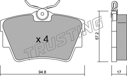 Trusting 651.0 - Комплект спирачна челюст parts5.com