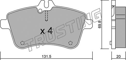 Trusting 663.0 - Set placute frana,frana disc parts5.com