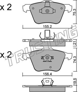 Trusting 615.0 - Fékpofakészlet parts5.com