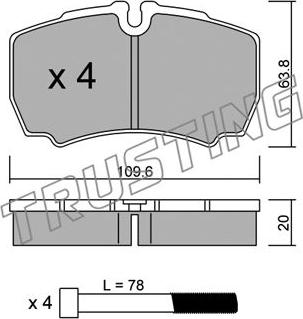 Trusting 620.0 - Комплект спирачна челюст parts5.com