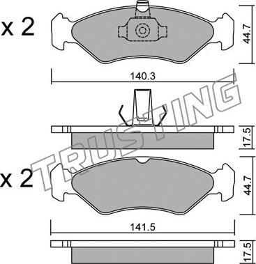 Trusting 090.0 - Brake Pad Set, disc brake parts5.com